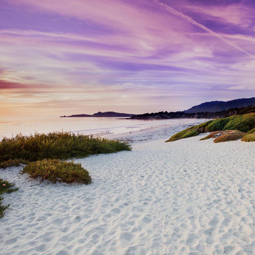加州卡梅尔附近的白色沙滩，距离澳门十大电子游戏大全约3小时车程